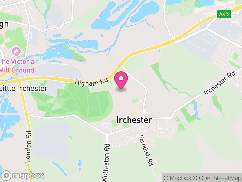 Map of Irchester, North Northamptonshire