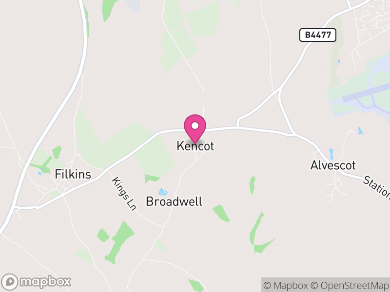Map of Kencot, West Oxfordshire