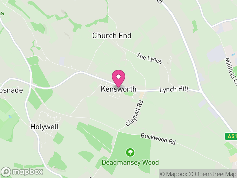 Map of Kensworth, Central Bedfordshire