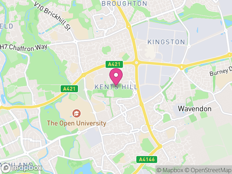 Map of Kents Hill, Monkston and Brinklow