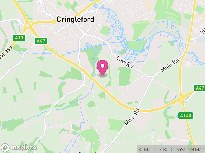 Map of Keswick and Intwood, South Norfolk