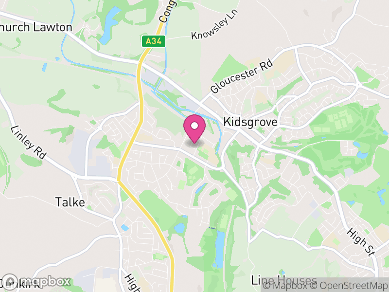 Map of Kidsgrove, Newcastle-under-Lyme