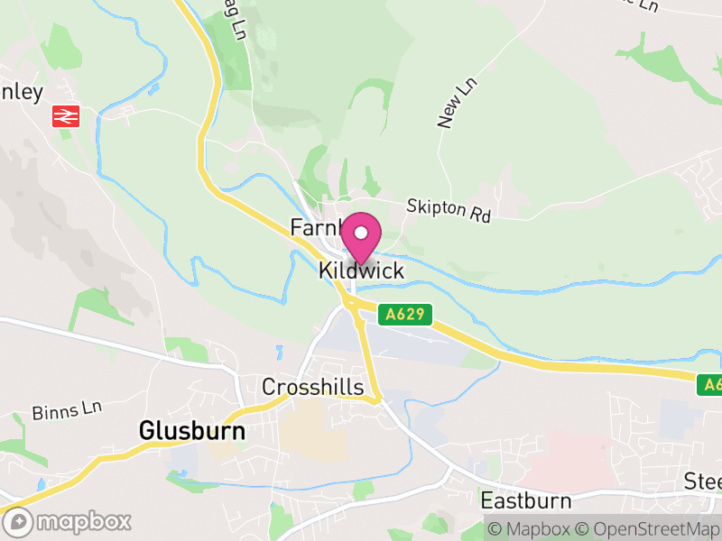 Map of Kildwick, North Yorkshire
