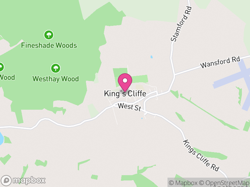 Map of King's Cliffe, North Northamptonshire