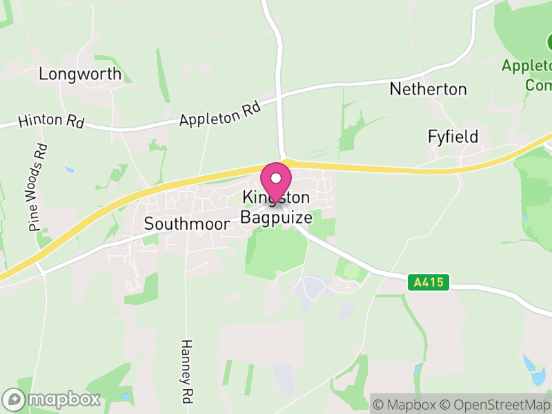Map of Kingston Bagpuize with Southmoor, Vale of White Horse