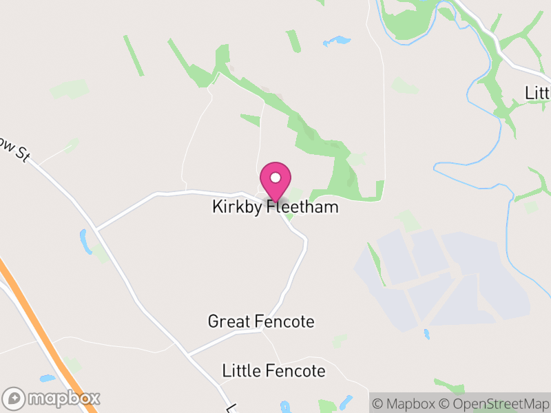 Map of Kirkby Fleetham with Fencote, North Yorkshire