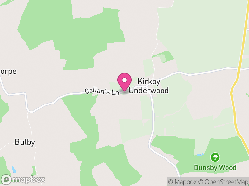 Map of Kirkby Underwood, South Kesteven