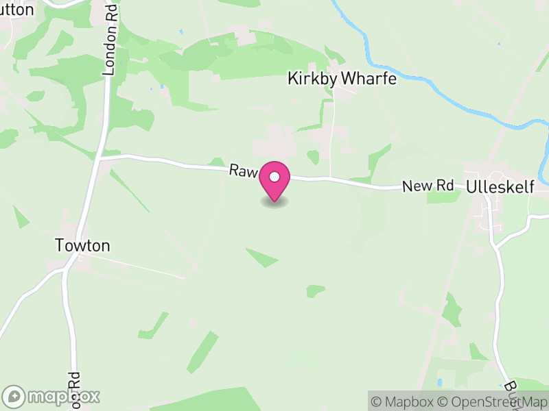 Map of Kirkby Wharfe with North Milford, North Yorkshire