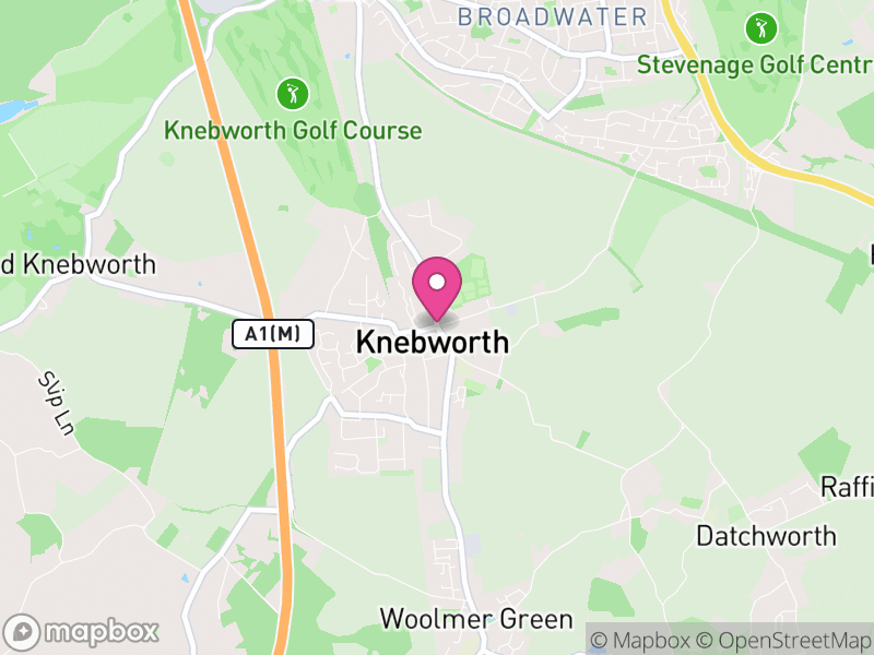 Map of Knebworth, North Hertfordshire