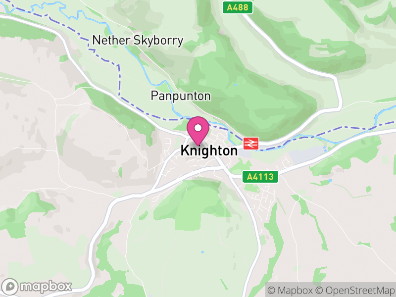 Map of Knighton, Powys
