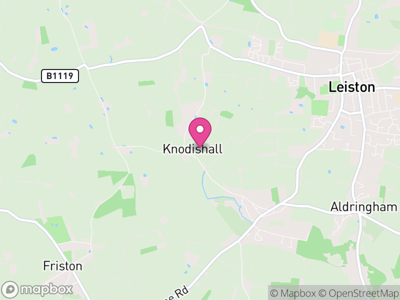 Map of Knodishall, East Suffolk