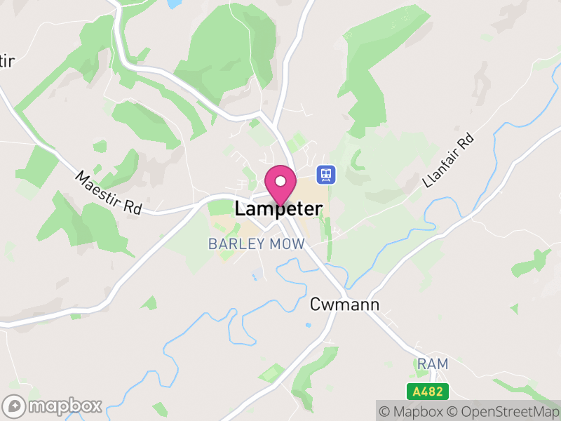 Map of Lampeter, Ceredigion