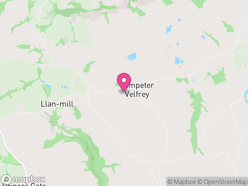 Map of Lampeter Velfrey, Pembrokeshire