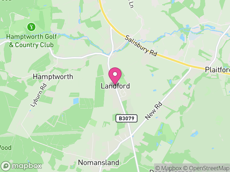 Map of Landford, Wiltshire