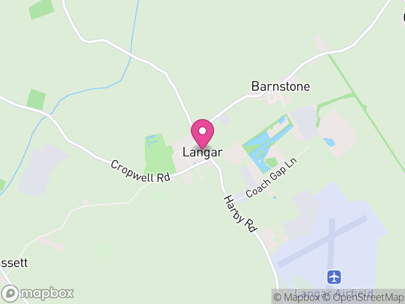 Map of Langar cum Barnstone, Rushcliffe