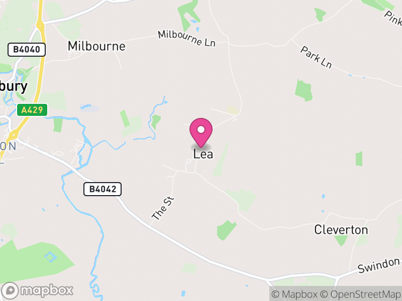 Map of Lea and Cleverton, Wiltshire