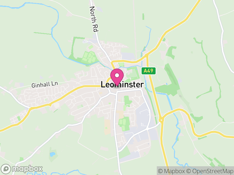 Map of Leominster, Herefordshire