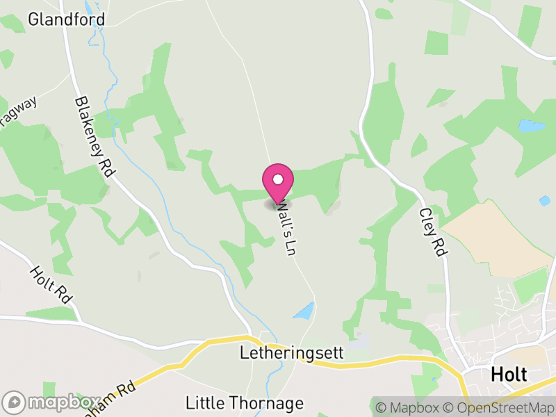 Map of Letheringsett with Glandford, North Norfolk