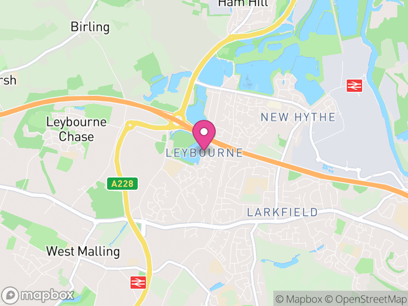 Map of Leybourne, Tonbridge and Malling
