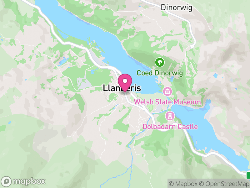 Map of Llanberis, Gwynedd