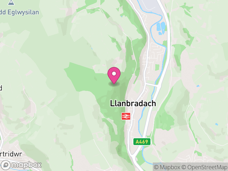 Map of Llanbradach and Pwllypant, Caerphilly