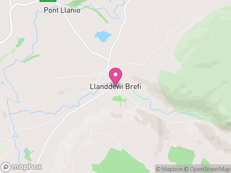 Map of Llanddewi Brefi, Ceredigion