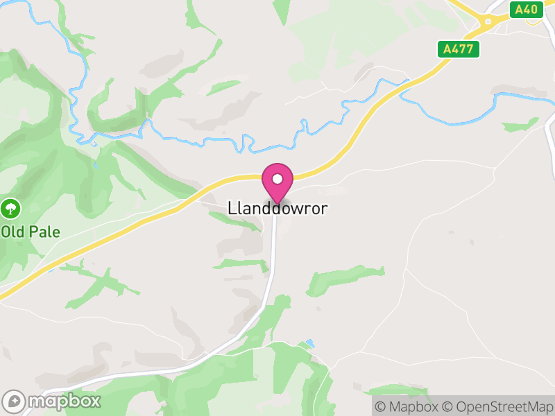 Map of Llanddowror, Sir Gaerfyrddin / Carmarthenshire