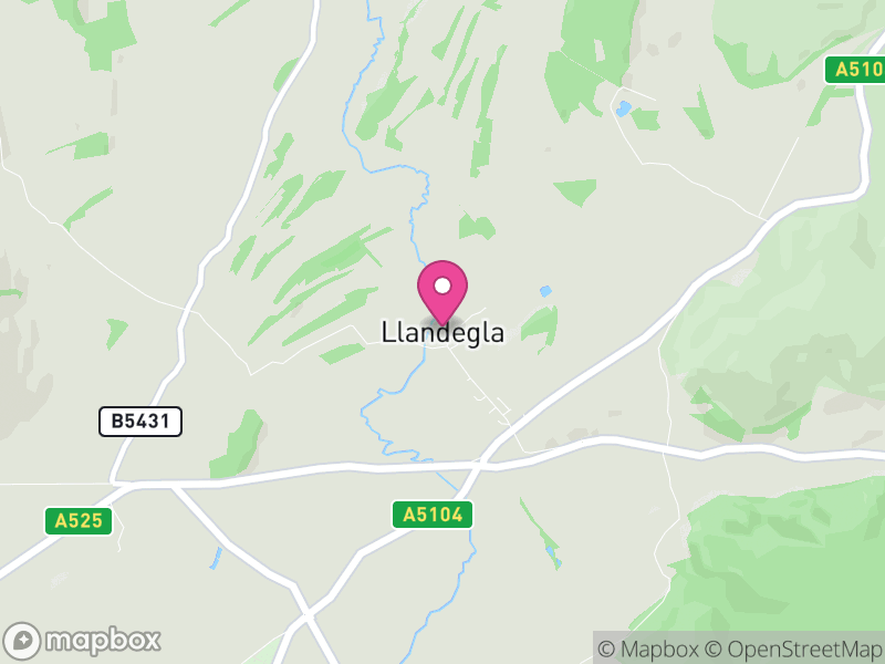 Map of Llandegla, Denbighshire