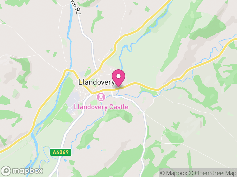 Map of Llandovery, Sir Gaerfyrddin / Carmarthenshire