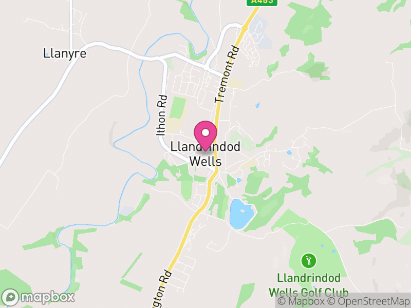 Map of Llandrindod Wells, Powys