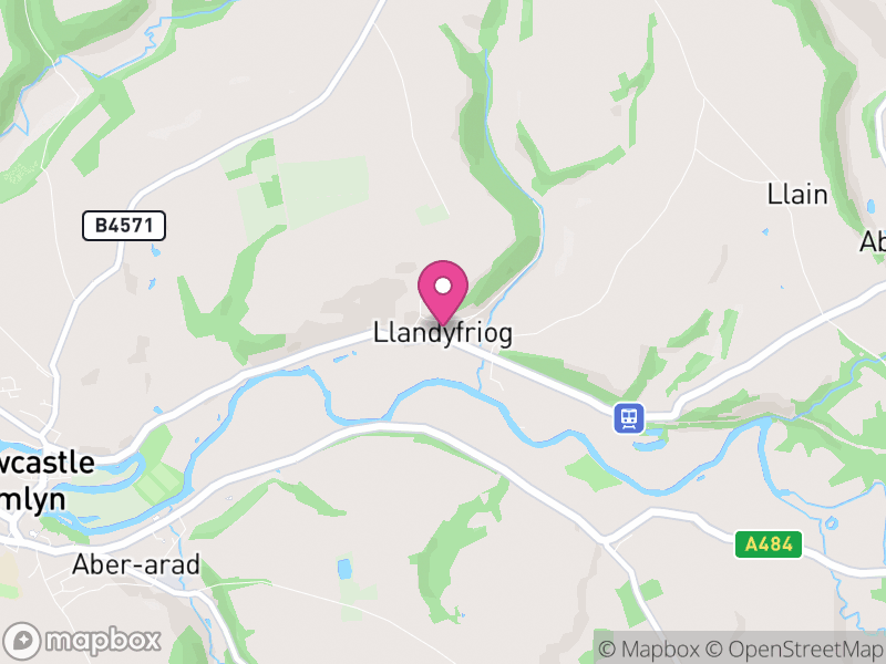 Map of Llandyfriog, Ceredigion