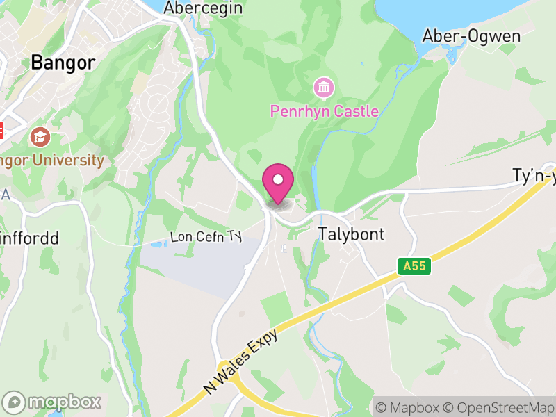 Map of Llandygai, Gwynedd