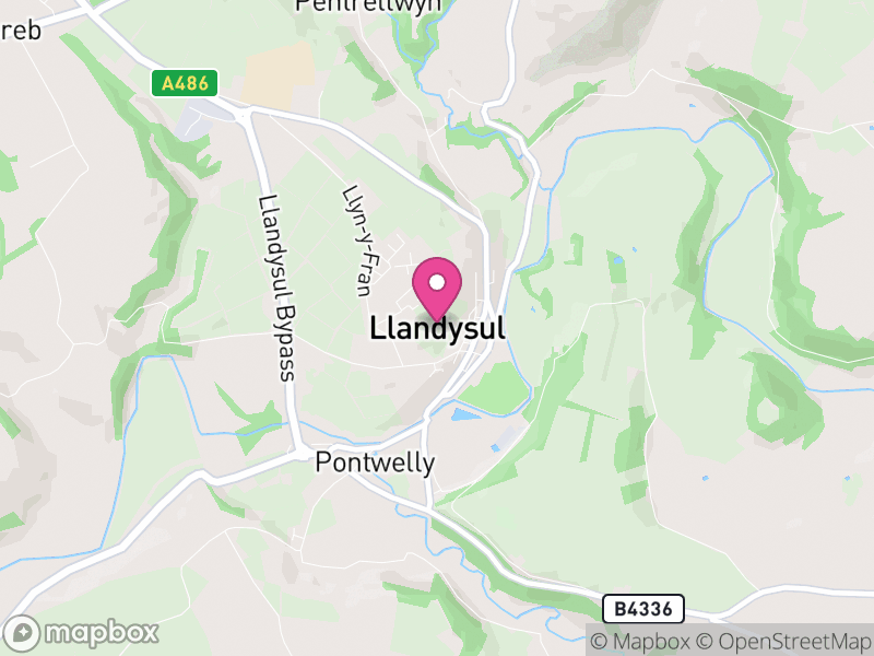 Map of Llandysul, Ceredigion