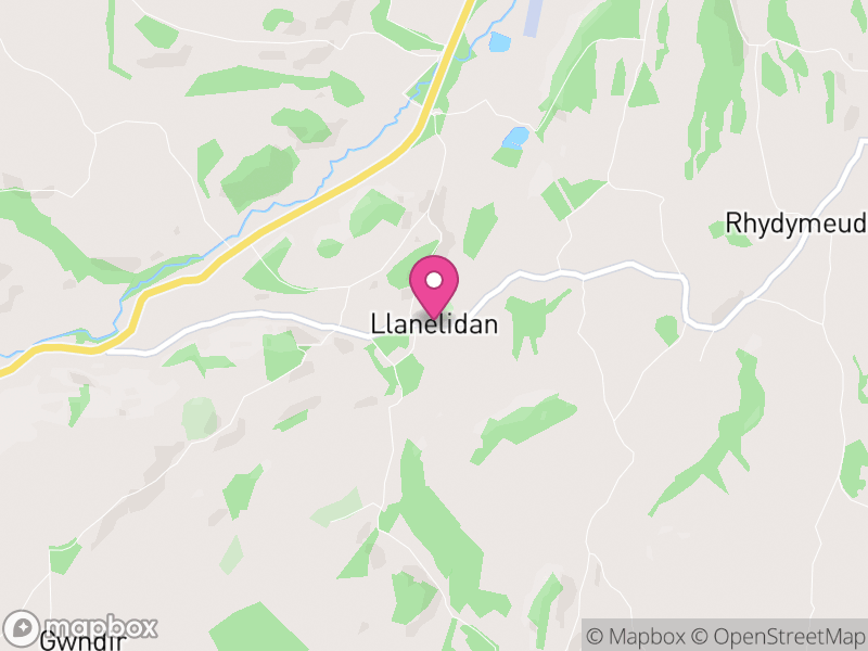 Map of Llanelidan, Denbighshire