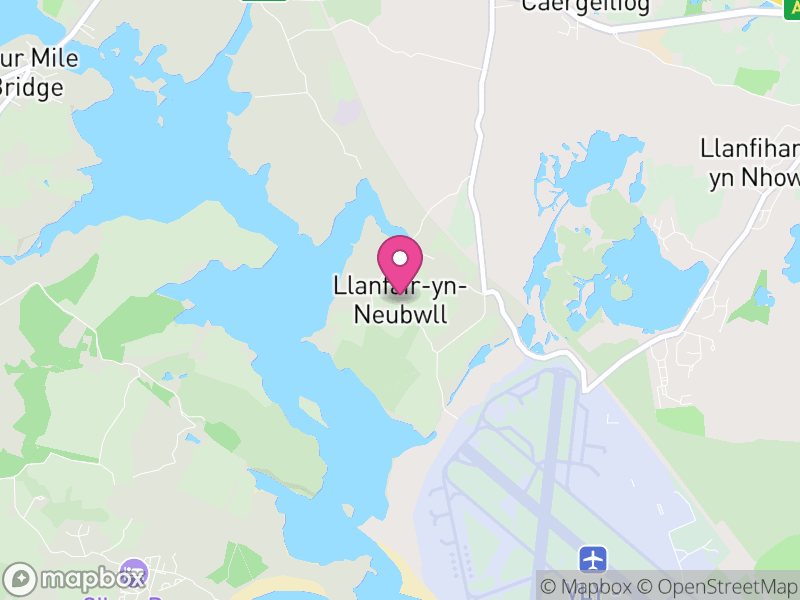 Map of Llanfair-yn-Neubwll, Ynys Môn / Isle of Anglesey