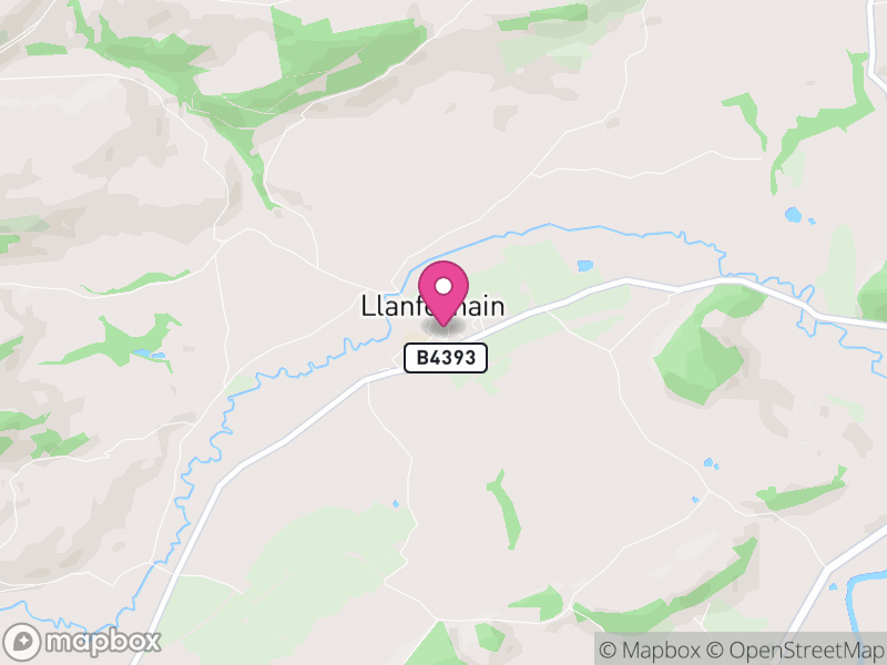 Map of Llanfechain, Powys