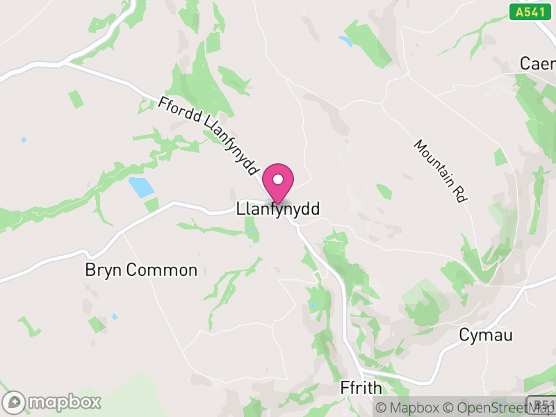 Map of Llanfynydd, Flintshire