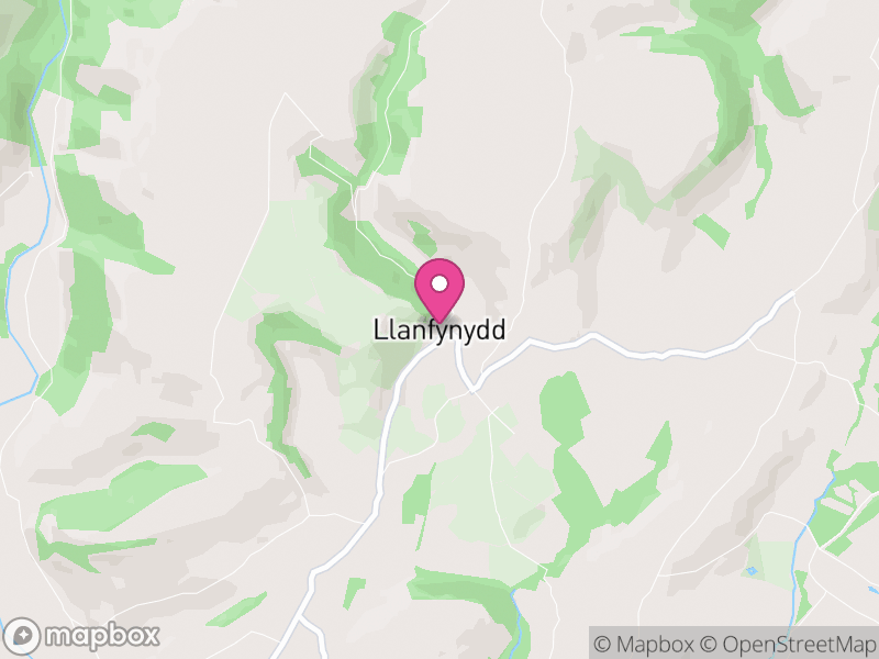 Map of Llanfynydd, Sir Gaerfyrddin / Carmarthenshire
