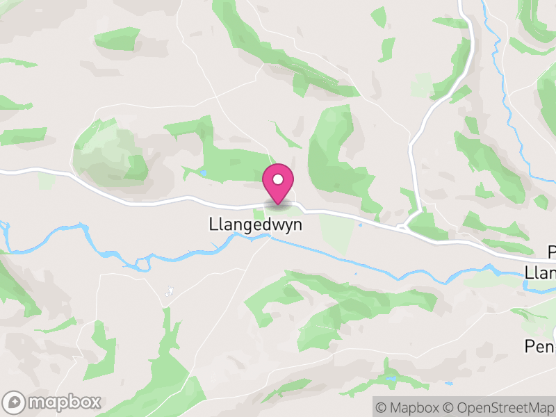 Map of Llangedwyn, Powys