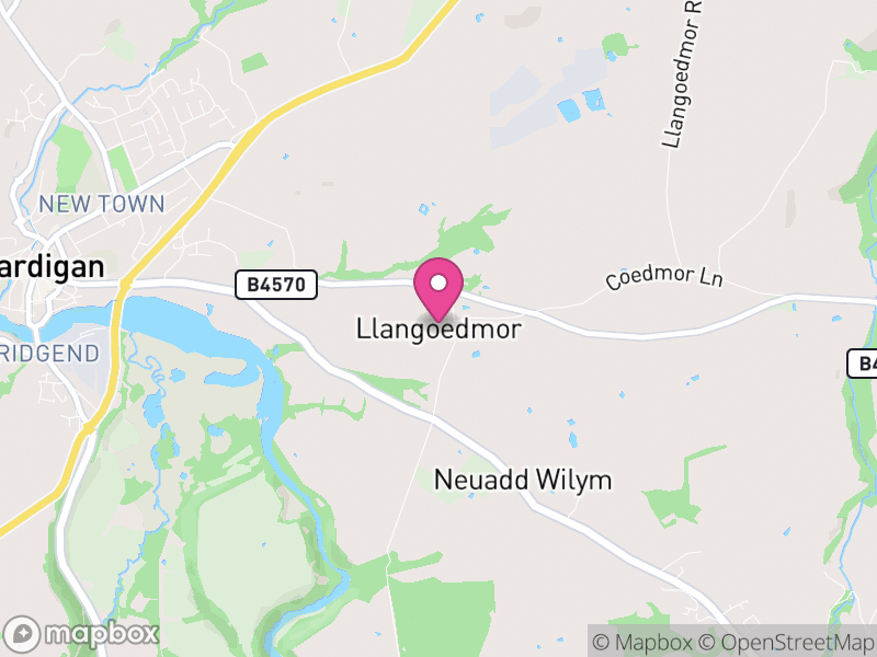 Map of Llangoedmor, Ceredigion