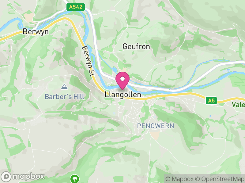 Map of Llangollen, Denbighshire