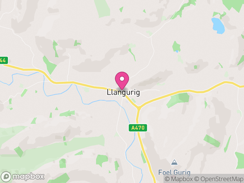 Map of Llangurig, Powys