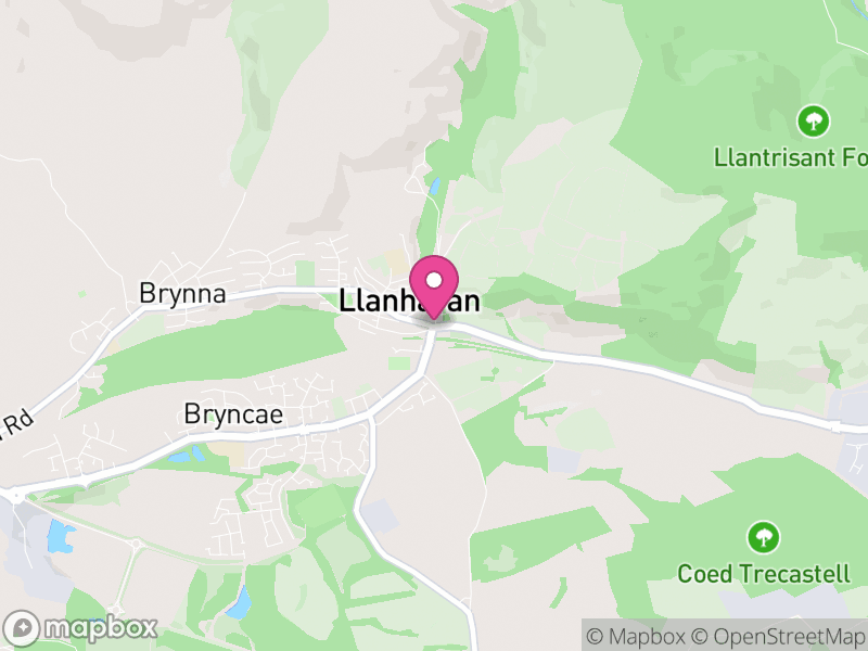 Map of Llanharan, Rhondda Cynon Taf