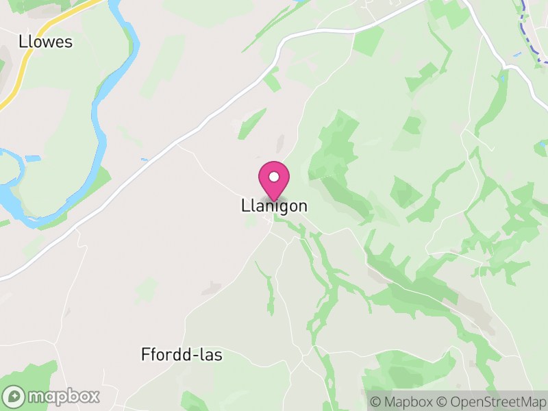 Map of Llanigon, Powys