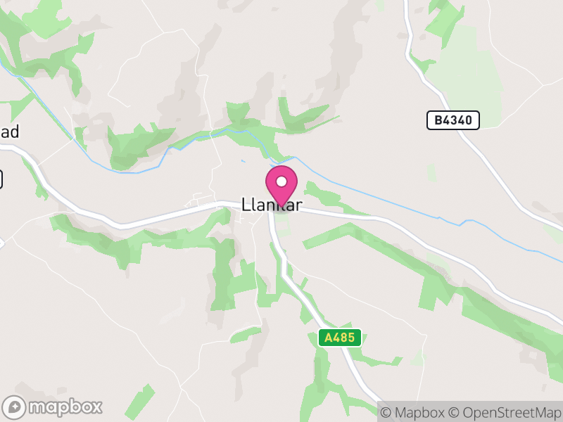 Map of Llanilar, Ceredigion