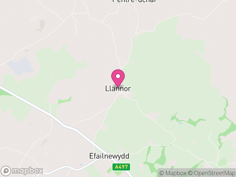 Map of Llannor, Gwynedd