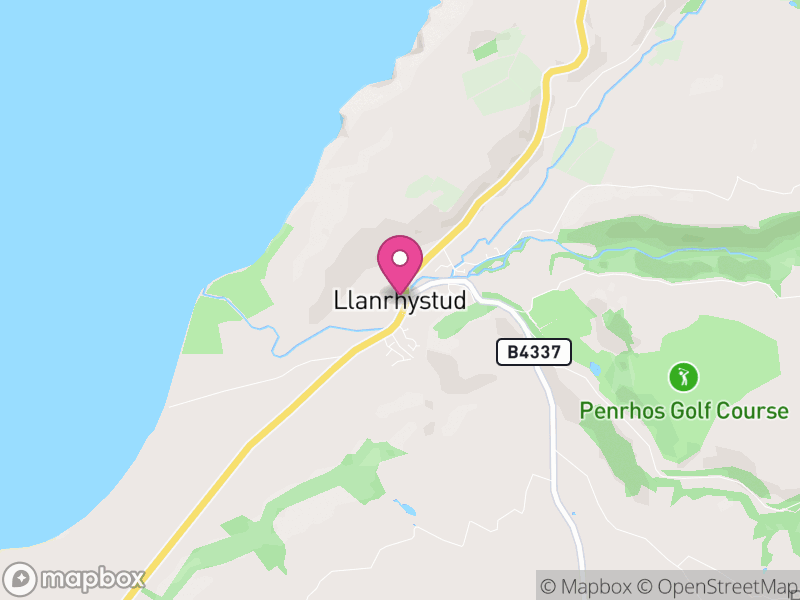 Map of Llanrhystyd, Ceredigion