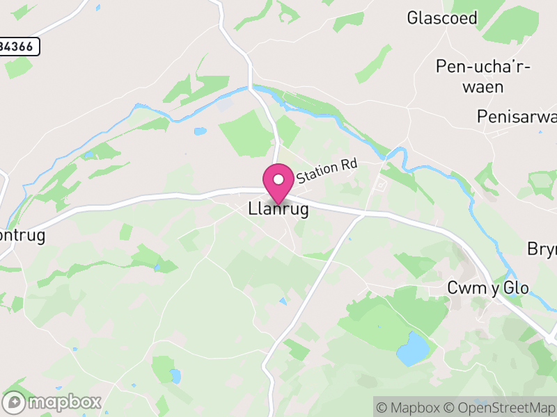 Map of Llanrug, Gwynedd