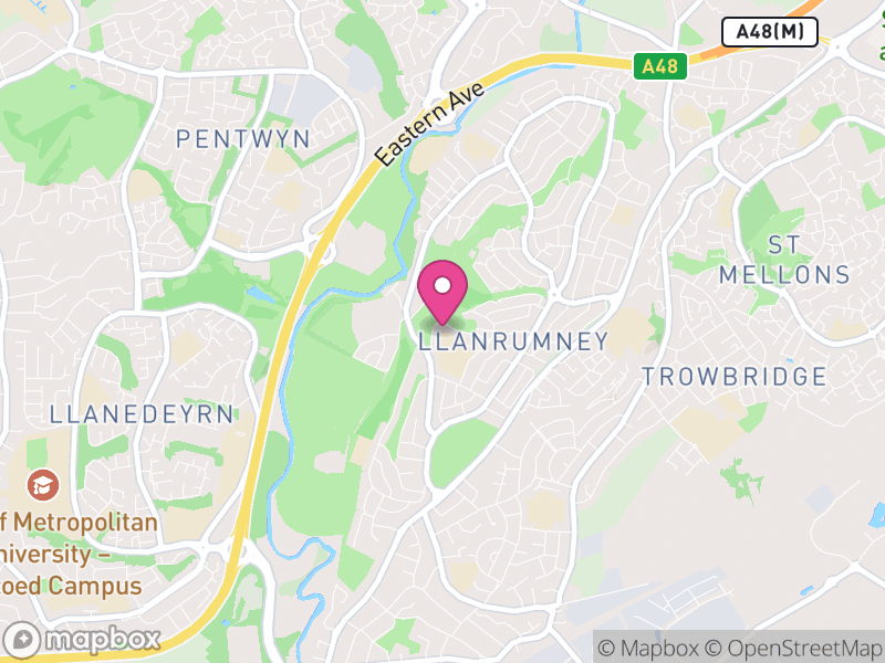 Map of Llanrumney, Cardiff