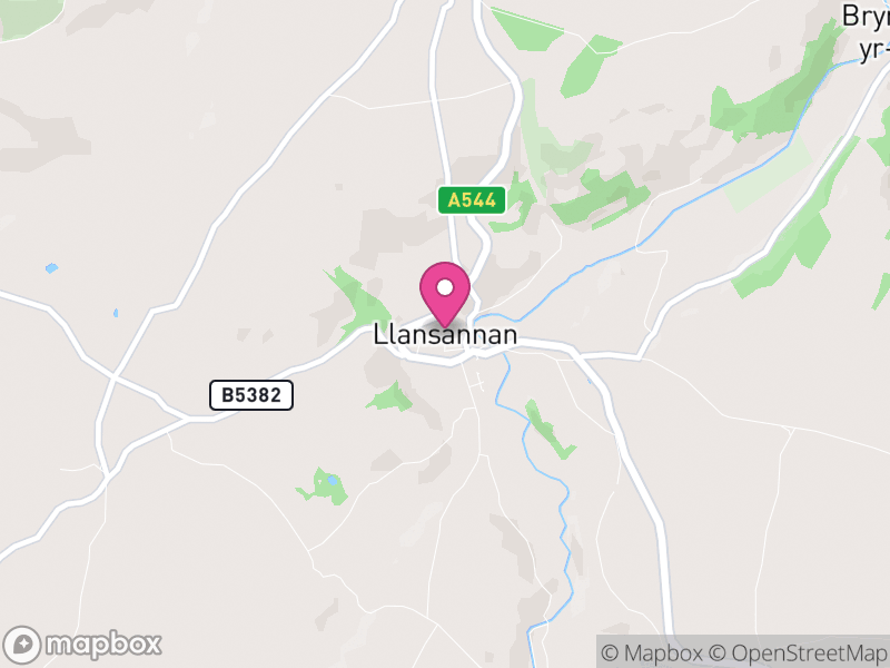 Map of Llansannan, Conwy